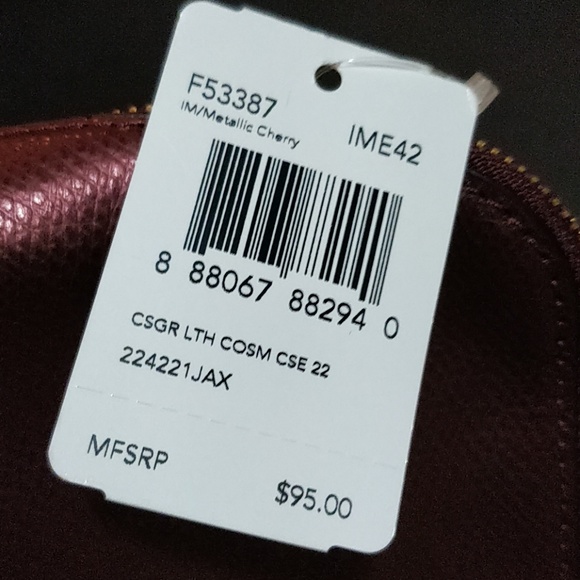 SOLD! * Coach Cherry Metallic Cosmetic Case Large F53387 - Picture 4 of 4